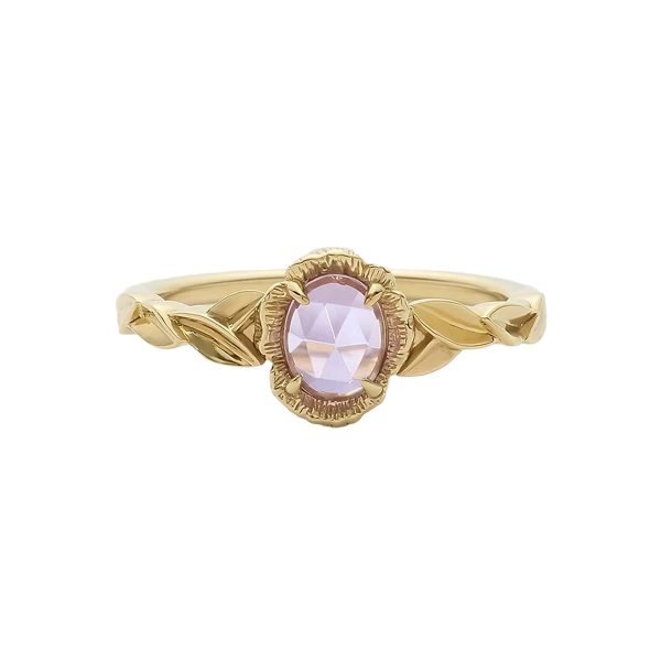 natural amethyst floral leaf ring s925 14k gold plated healing crystal (5)