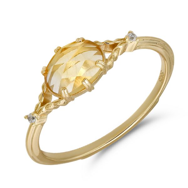 natural citrine ring s925 sterling silver gold plated (3)