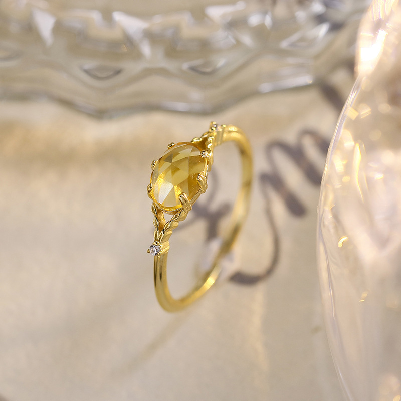 natural citrine ring s925 sterling silver gold plated (8) natural citrine ring s925 sterling silver gold plated (8)