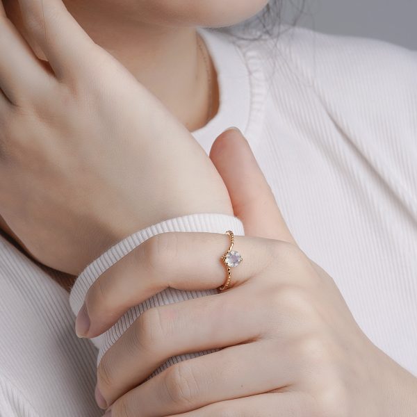 Natural Labradorite Pear Ring in S925 Sterling Silver | Healing Crystal Ring for Intuition & Protection