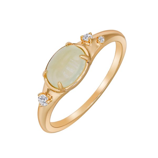 natural prehnite s925 14k gold ring soft green healing crystal (10)