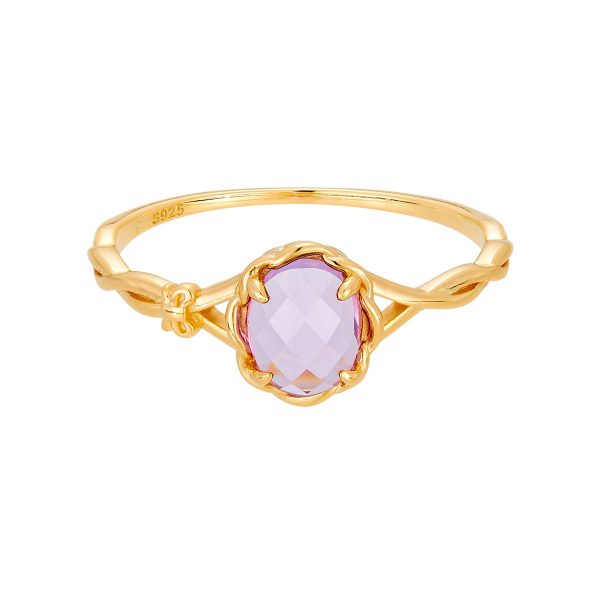 natural rose cut amethyst s925 14k gold ring elegant purple crystal (1)