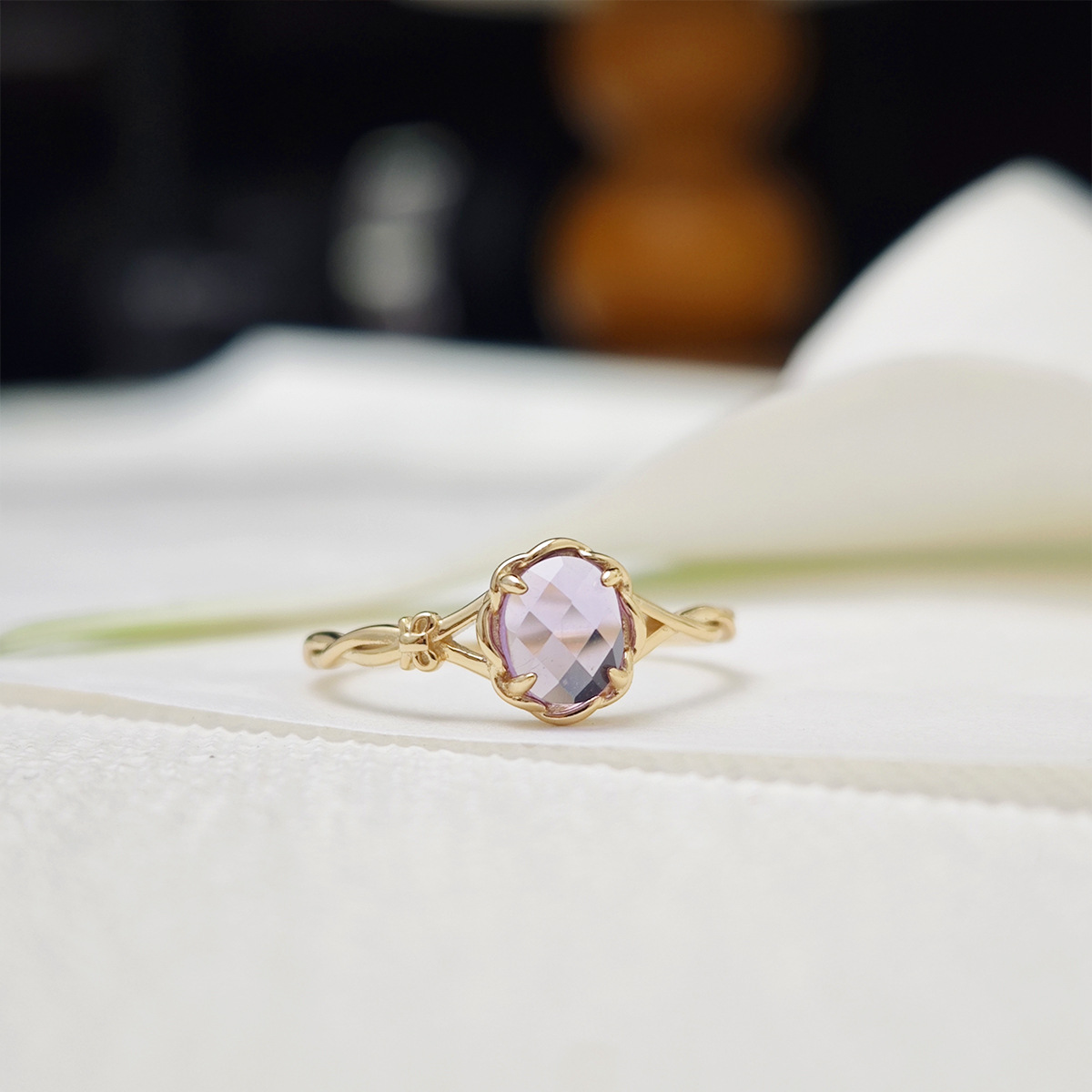 natural rose cut amethyst s925 14k gold ring elegant purple crystal (8) natural rose cut amethyst s925 14k gold ring elegant purple crystal (8)