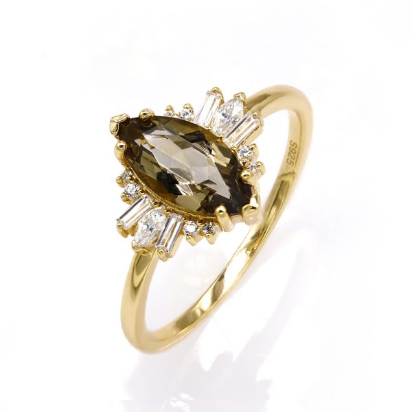 natural smoky quartz ring s925 sterling silver (11)