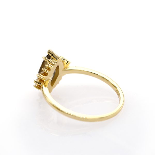 Natural Smoky Quartz Ring in S925 Sterling Silver | Vintage Marquise Ring for Grounding & Protection